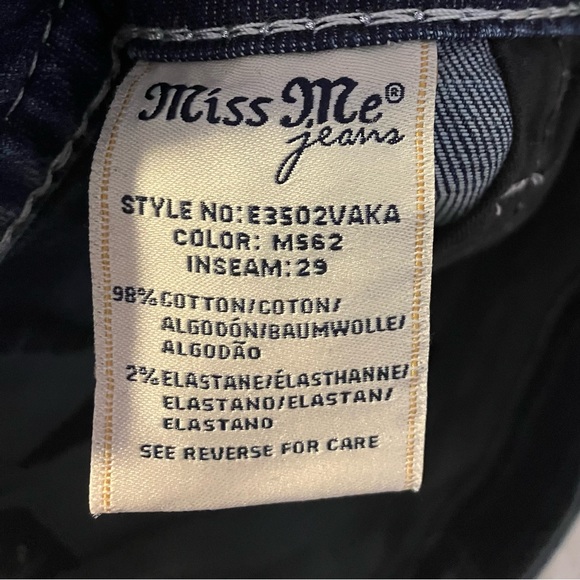 “Distressed Paisley” Miss Me Women’s Mid Rise Curvy Ankle Skinny Jeans (size 25) - Picture 5 of 11